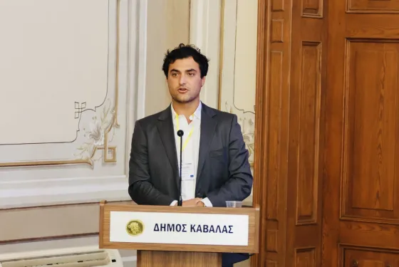 Ο κ. Νικόλας Ρήγας στον χαιρετισμό του προς τους παρευρισκόμενους
