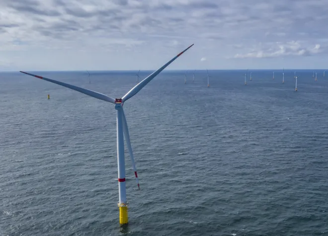 Offshore wind turbine - wind farm Seamade Elicio - North Sea.