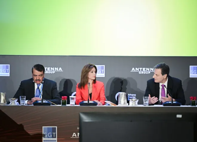 Mohamed Abdulla M Al-Rumaihi, πρώην Υφυπουργός Εξωτερικών του Κατάρ - Μαρία Σαράφογλου, Δημοσιογράφος ANT1 TV - Θεόδωρος Σκυλακάκης,