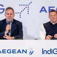 Mr Vassilakis, Chairman of AEGEAN, Pieter Elbers, CEO of IndiGo