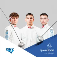 Οι Έλληνες ξιφομάχοι, Παναγιώτης Θεοδωρόπουλος, Κωνσταντίνος Καραμπάσης και Αρτέμιος Τζοβάνης