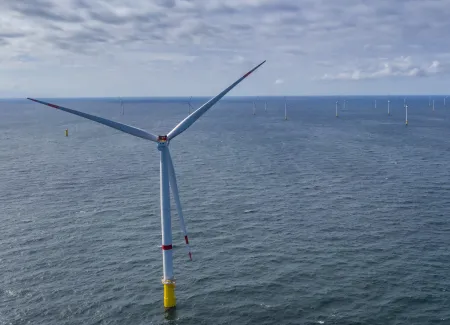 Offshore wind turbine - wind farm Seamade Elicio - North Sea.