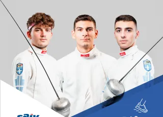 Οι Έλληνες ξιφομάχοι, Παναγιώτης Θεοδωρόπουλος, Κωνσταντίνος Καραμπάσης και Αρτέμιος Τζοβάνης