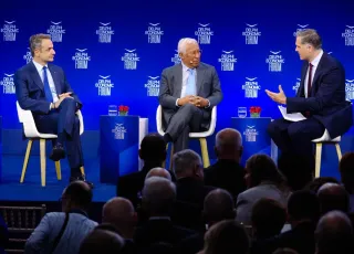 Από αριστερά: Κυριάκος Μητσοτάκης, Πρωθυπουργός της Ελλάδος - António Costa, Πρόεδρος του Ευρωπαϊκού Συμβουλίου - Fred Pleitgen, Senior International Correspondent CNN, Germany