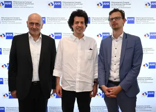 Από αριστερά οι Άγις Παπαδόπουλος, Κωνσταντίνος Δασκαλάκης, Ija Nothnagel