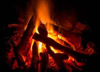 wood fire.